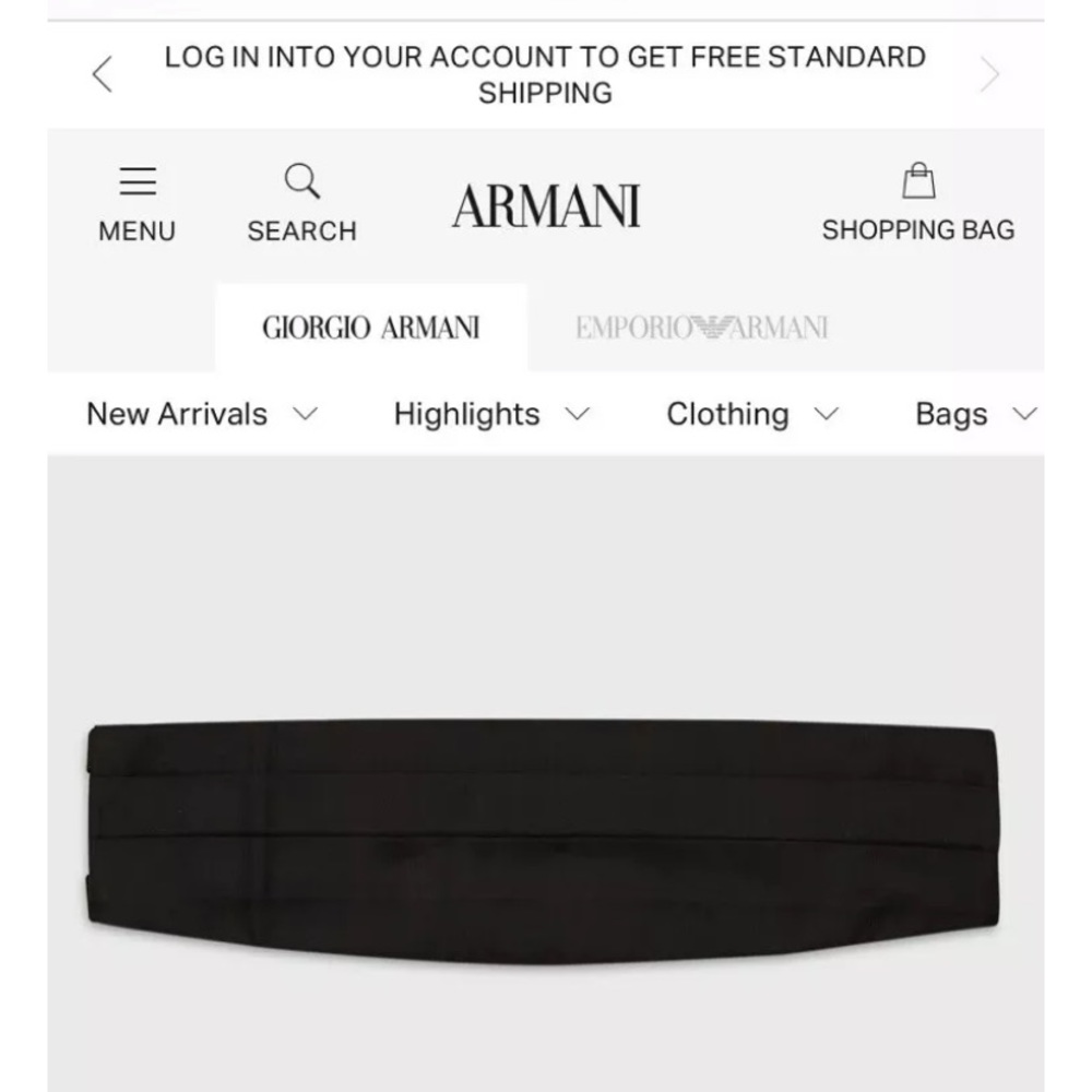 GIORGIO ARMANI Collection SILK CUMBERBUND XL NWT